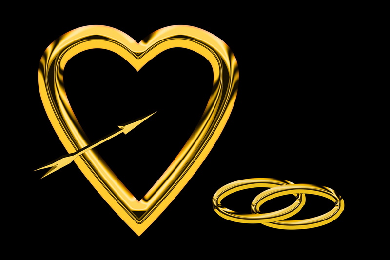 gold colored, logo, creativity, heart, golden, celebration, emotion, wedding, indoors, heart shape, cut out, yellow, no people, feelings, marriage, message