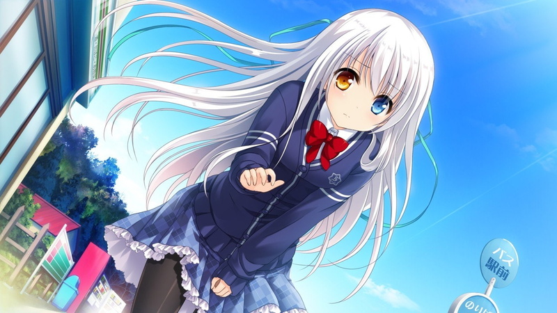 720P, Anime Girls, amanogawa saya, Silver Hair, Visual Novel