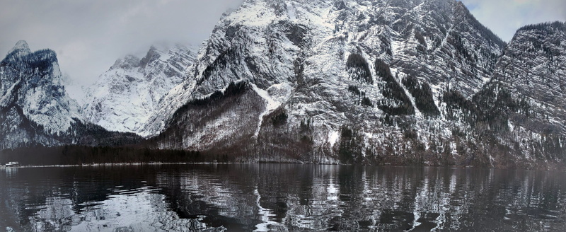 non-urban scene, scenics - nature, capped, 4K, reflection, eiskapelle watzmann, solid, germany, no people, abies, winter, tree, beauty in nature, mountain