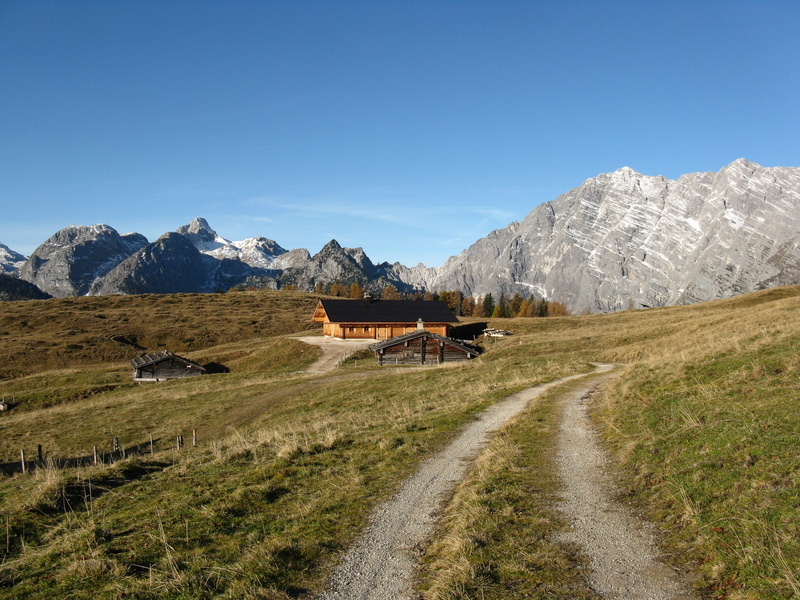 environment, cold temperature, blue, clear sky, berchtesgaden, gotzenalm, sky, 2K, autumn, snow, non-urban scene, outdoors, tranquility, nature, architecture