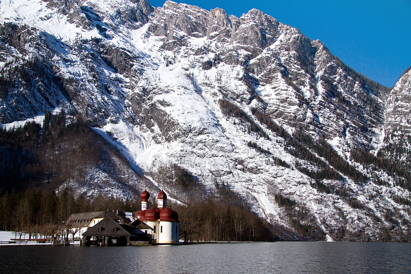 scenics - nature, mountain, cold temperature, leisure activity, berchtesgaden alps, mode of transportation, real people, day, outdoors, nautical vessel