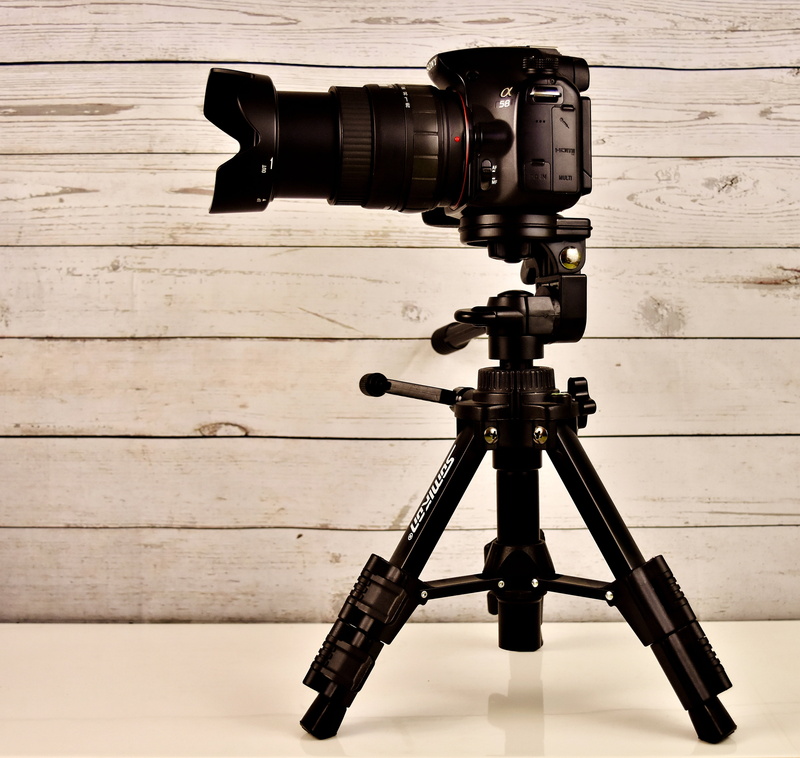 alpha, indoors, top, tripod, movie camera, sony camera, film industry, technology, photograph, black, dslr, photography themes, wood - material, photographic equipment