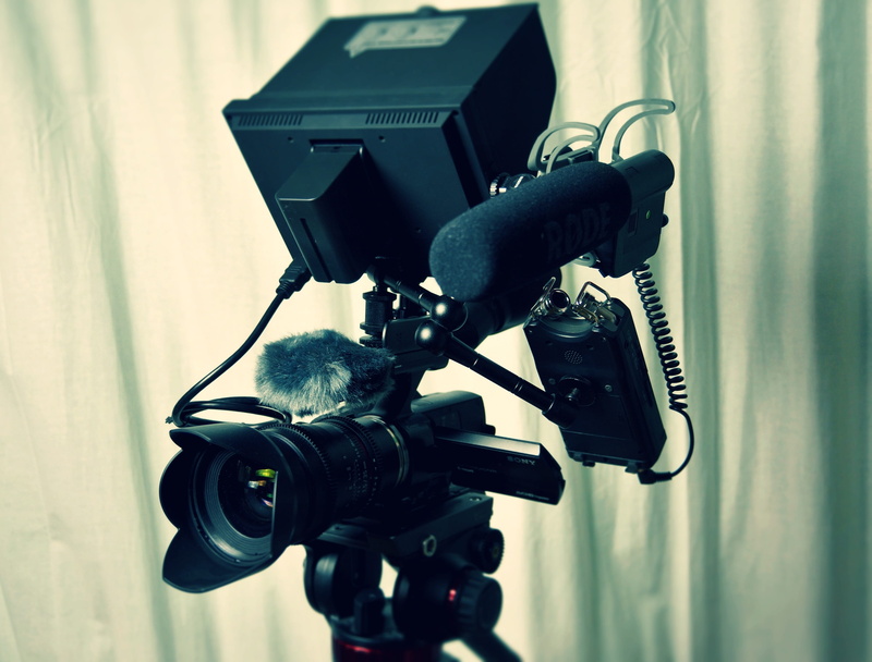 black color, camera, recorder, industry, connection, video recording, shutter, studio, video, equipment, media, blur, cable, recording, focus, tripod, camera lens