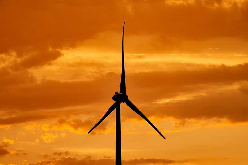 dark, afterglow, movement, fuel and power generation, environmental technology, wind park, rotor, sunset, renewable energy, turbine, rotor blades, landscape