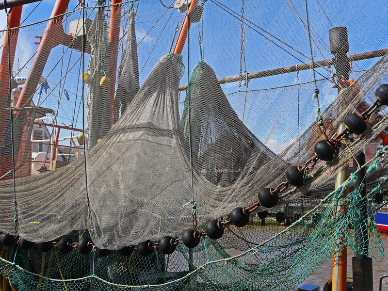 netting, travel, fishing, boom, fisherman, sailboat, north sea, no people, crab fisherman, lower saxony, 4K, wadden sea, sky, fishing industry, bridge
