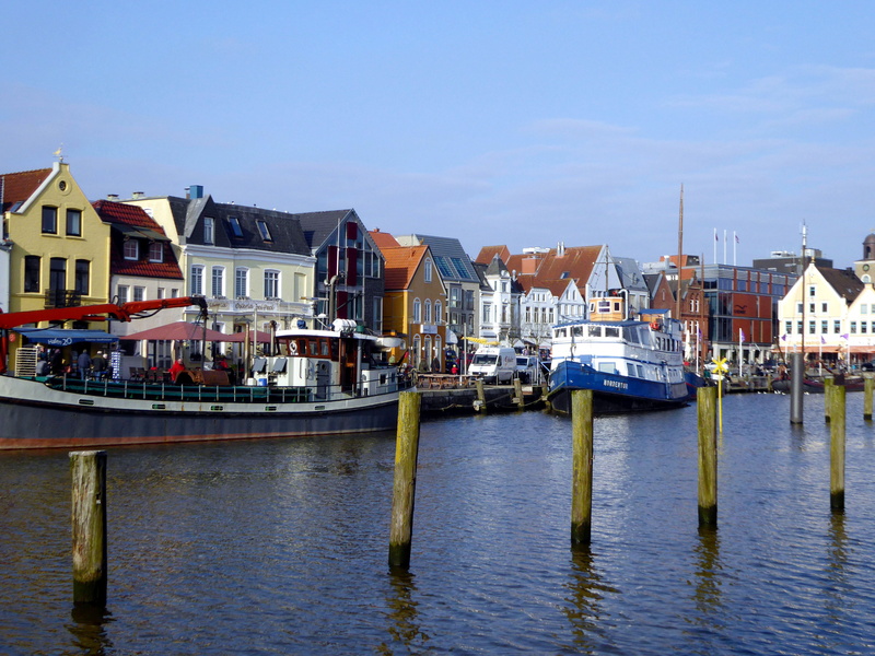 city, house, port, husum, built structure, building exterior, canal, maritime, nautical vessel, moored, sky, nordfriesland, ships, passenger craft, waterfront