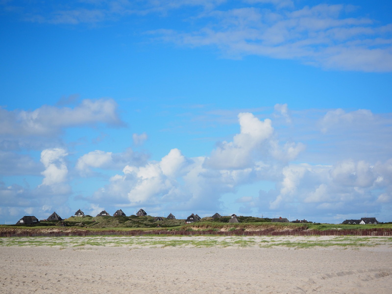 scenics - nature, nature, architecture, blue, tranquility, country houses, the south spit the hook, day, sylt, building exterior, holiday, outdoors, 4K