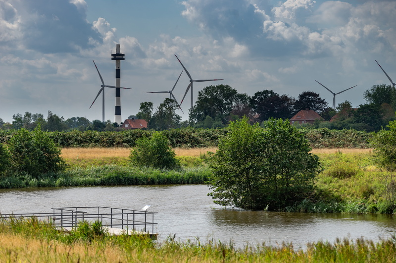 clouds, north sea, cuxhaven, alternative energy, sky, beautiful, tree, lake, northern germany, water, plant, rest, wind turbine, summer idyll