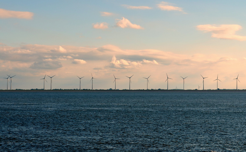 beauty in nature, eco electricity, Wind Park, water, nature, power in nature, no people, sky, outdoors, sunset, cloud - sky, Wind Energy, wind power, sea