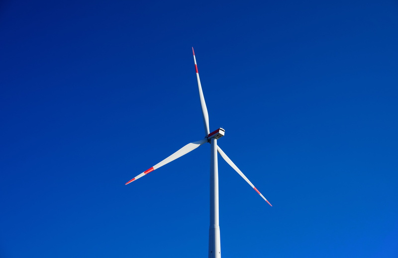 wind power, nature, renewable energy, beauty in nature, blue, turbine, power generation, rotor blades, sky, technology, power in nature, rotor, copy space