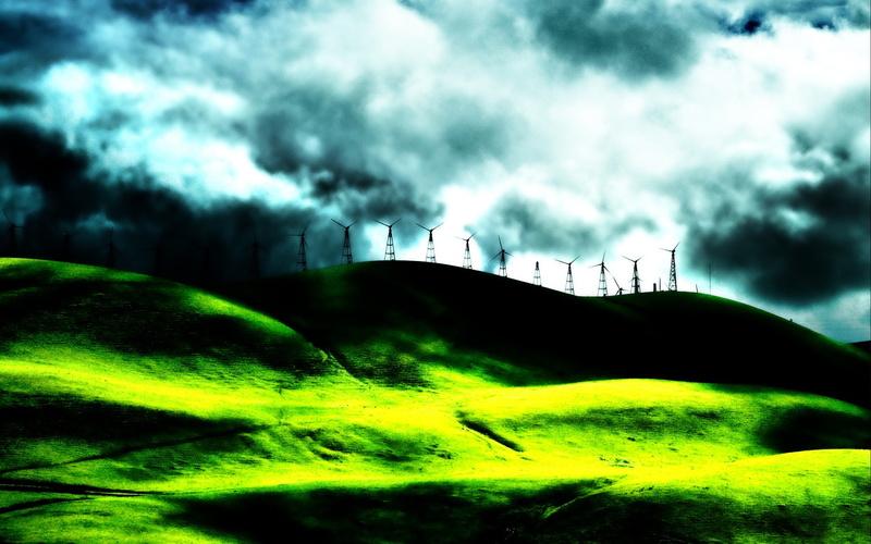 Electricity, Landscape, 1080P, lot, pinwheel, Dream, Windmill