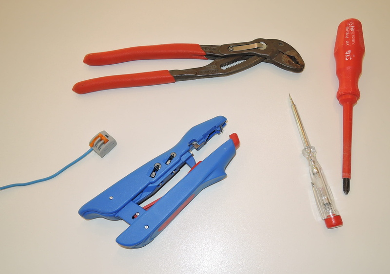 repairing, construction Industry, group of objects, studio shot, white background, 1080P, Tool, red, Screwdriver, wire stripper, voltage tester, wrench