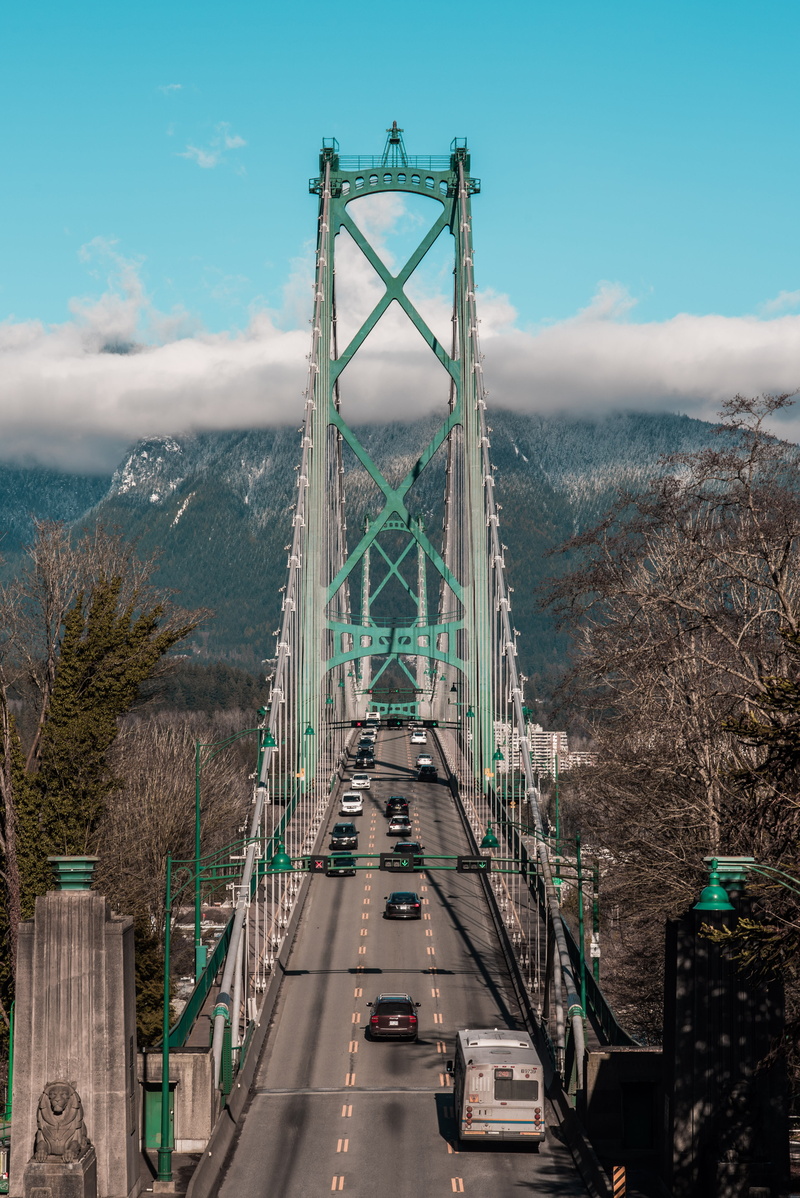 day, canada, tree, lions, car, no people, suspension, nature, motor vehicle, vancouver, cloud - sky, built structure, road, the way forward, transportation