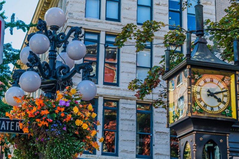 building exterior, tree, day, city, vancouver, flowering plant, nature, street light, plant, building, built structure, outdoors, gastown, architecture