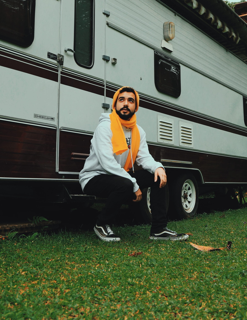 casual clothing, 2K, facial hair, outdoors, day, front view, looking at camera, male, daytime, hair, outfit, one person, hairstyle, outerwear, fine-looking