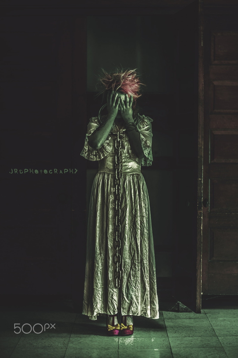 front view, costume, dress, full length, arts culture and entertainment, painful, adult, stage, real people, loneliness, performance, 500px, spooky, ghost