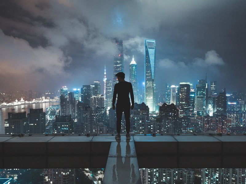 business, one, going, standing, one person, financial district, office building exterior, 720P, adult, city, immense, outdoors, modern, architecture, landscape