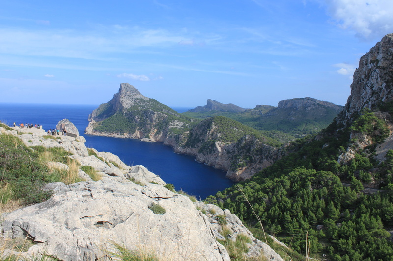 blue, water, travel, bay, ocean, sky, rocky coast, outlook, stone, sea, vacations, 4K, summer, coast, mallorca, nature, balearic islands, no people, tranquility