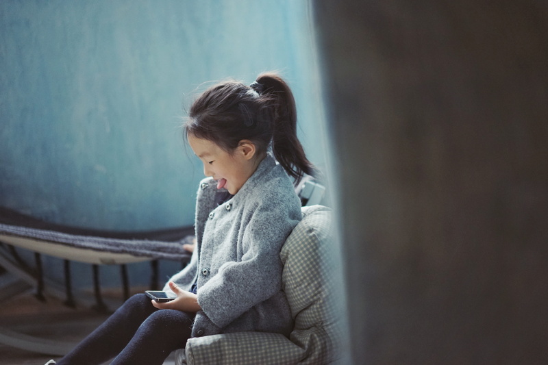 sofa, child, indoors, worried, depression - Sadness, young adult, contemplation, using, sitting, solitude, my little girl, adult, women, phone, gray, kid