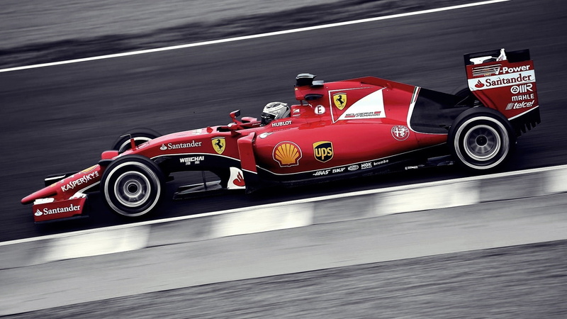 sports race, 1080P, sf15 t ferrari f1 selective coloring black and red race cars sports kimi raikkonen, motor vehicle, tire, mode of transportation, car