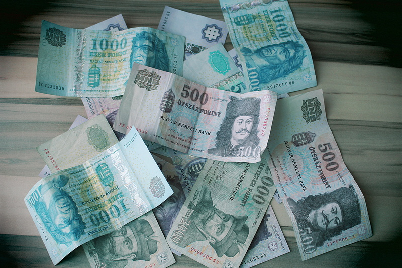 still life, choice, table, 5K, bills, business, savings, hungarian currency, text, wealth, huf, no people, high angle view, paper money, abundance, communication