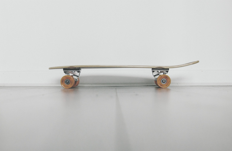 table, white background, no people, old, gray, brown, retro styled, single object, 4K, skateboard, metal, skate, nostalgia, close-up, studio shot, white