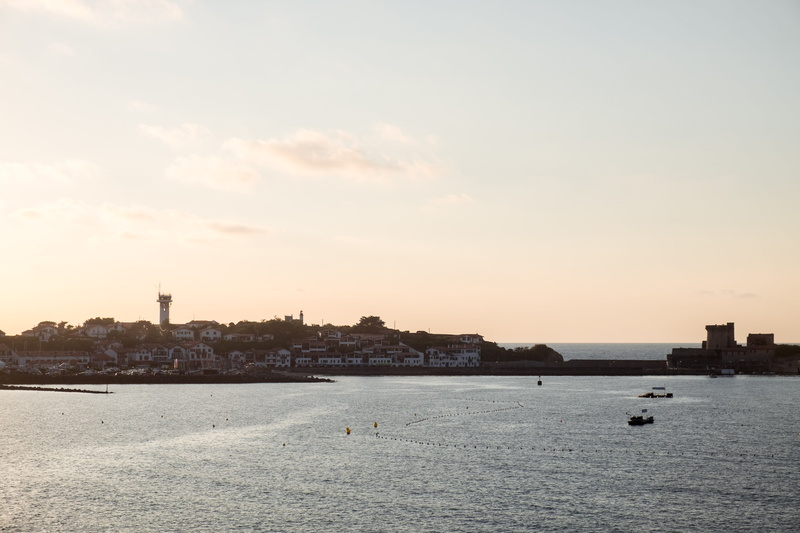 scenics - nature, pays basque, sunset, 4K, sky, bask country, no people, built structure, sea, waterfront, south, outdoors, nautical vessel, cityscape