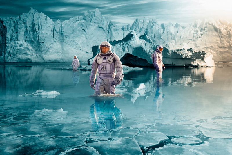 the astronauts, Interstellar, 1080P, art, based on the movie