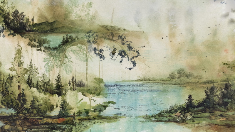 2K, watercolor, Bon Iver, artwork, Cover Art