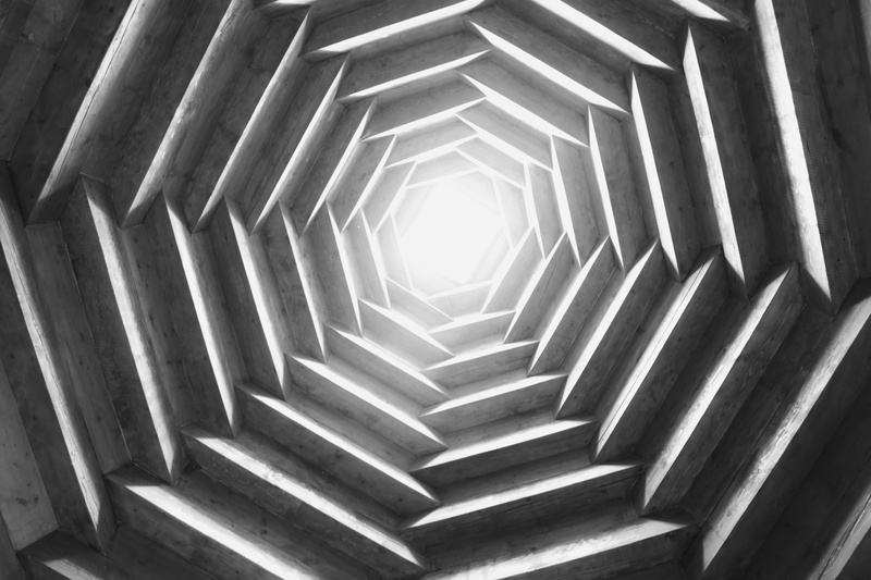 indoors, roof, ornament, low angle view, shape, design, sky, ceiling, steel, texture, coil, cylinder, repetition, sun, sunlight, full frame, window, day