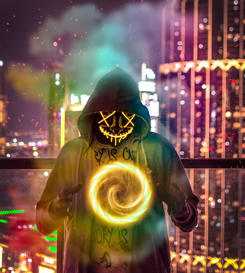 2K, hood, fire, mask, ball, magic