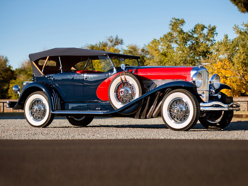 transportation, Luxury Car, Vintage Car, sunlight, sky, motor vehicle, sunny, street, 1929 Duesenberg Model J Dual Cowl Phaeton, blue, motorcycle, wheel