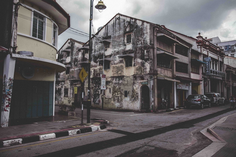 decay, grit, building exterior, city, streets, damaged, urban, outdoors, residential district, sky, street, george town, day, penang, built structure, window