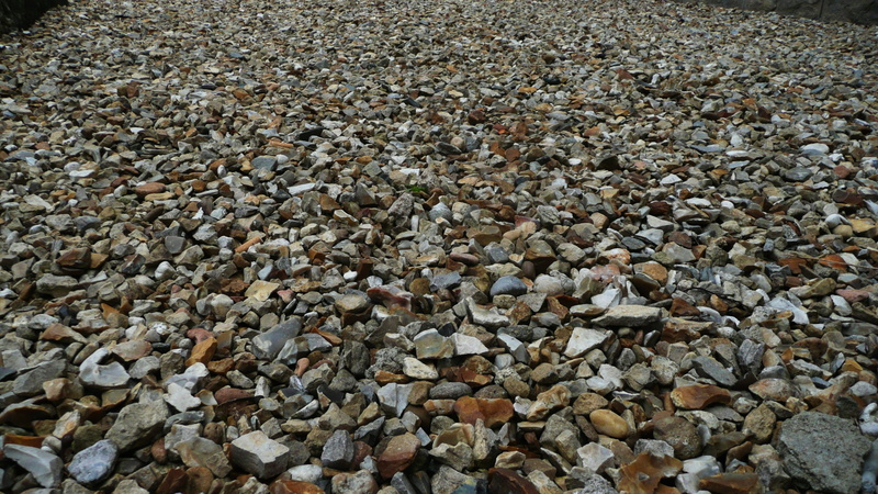 land, road, outdoors, tranquil scene, abundance, large group of objects, Ballast, day, material, rock - Object, Gravel, Grit, stones, solid, stone Material