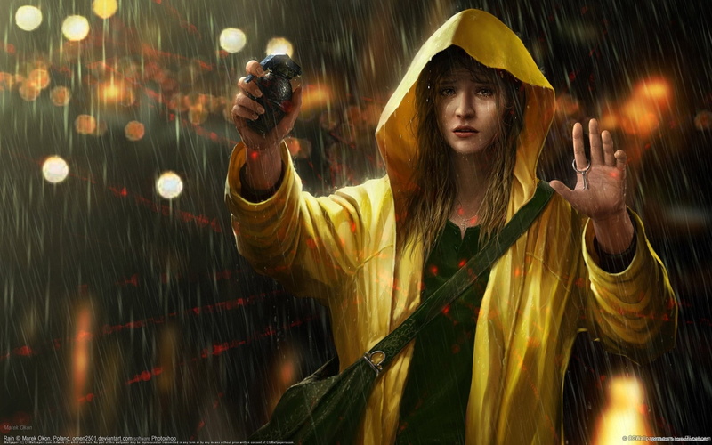 front view, Grenade, clothing, hat, Sci Fi, adult, young women, Women, holding, headshot, beautiful woman, young adult, looking at camera, night, one person