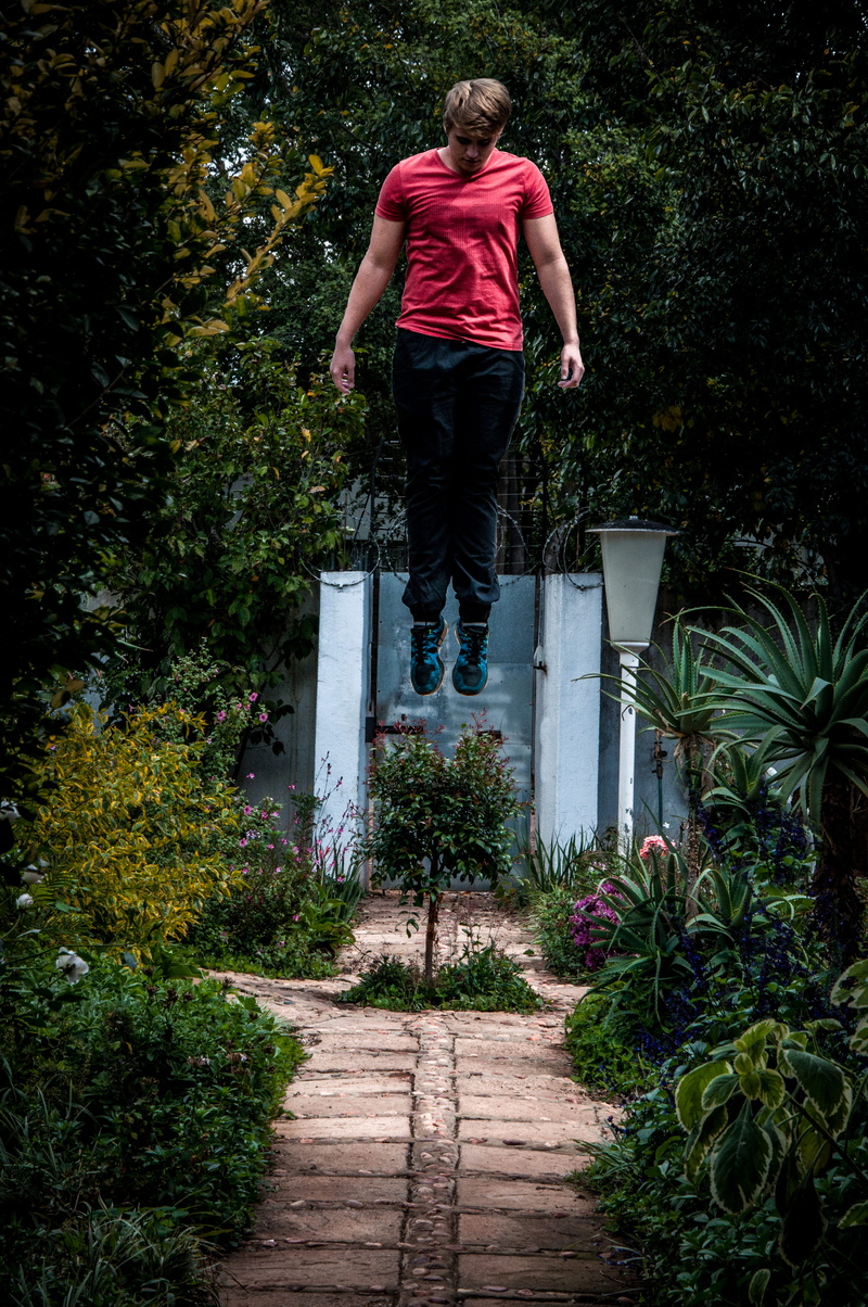 leisure activity, park, trick, rear view, man, step, the way forward, nature, plant, day, garden, adult, lifestyles, summer, trees, full length, standing