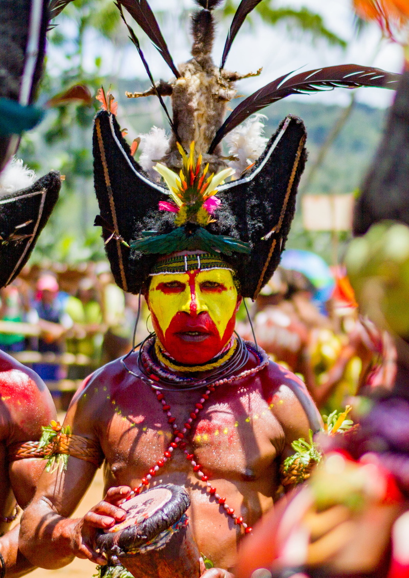 southern highlands province, statue, paint, human representation, event, parade, 2K, belief, religion, focus on foreground, sculpture, festival, blur
