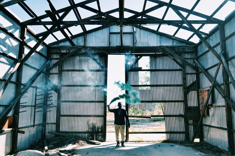 4K, adults only, rear view, using, house, standing, shed, built structure, alone, transparent, paint, architecture, holding, gas, smoke, ceiling, building exterior