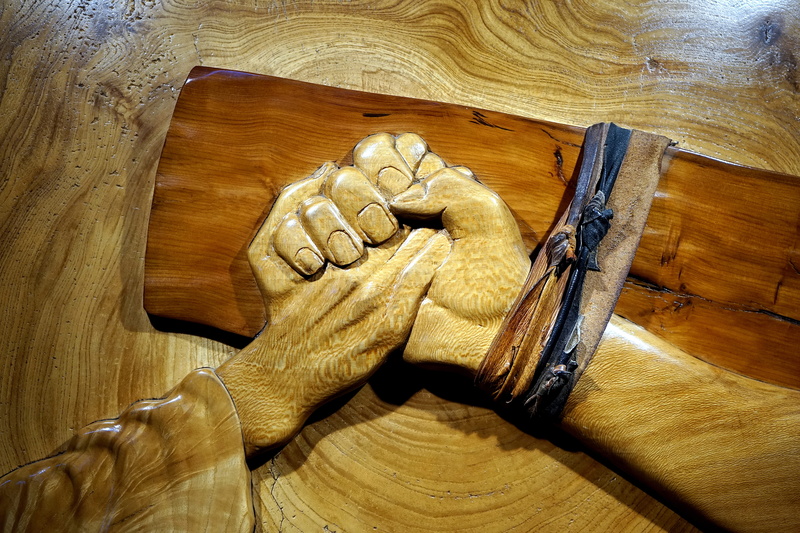 high angle view, religious, emboss, wood grain, carpentry, rustic, sculpture, decor, god, texture, still life, wooden, spirituality, directly above, food and drink