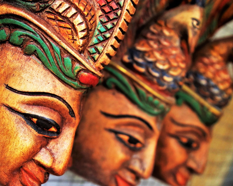 sri lanka, multi colored, the style of the country, mask, figure, orange color, traditional, close-up, day, no people, sculpture, pattern, ornament, in a row