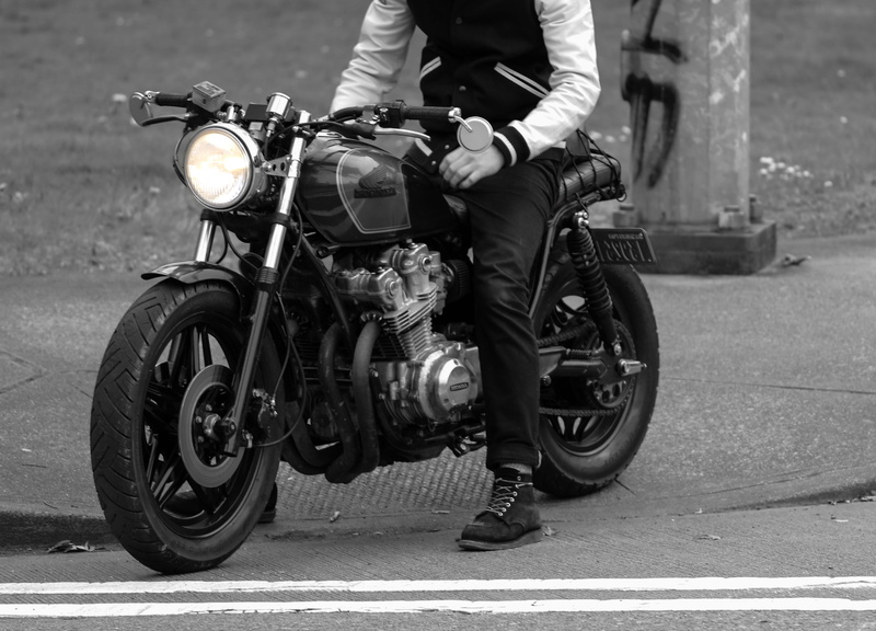 leisure activity, color pop, helmet, auto, real people, low section, bike, outdoors, wheels, transportation, black and white, biker, vehicle, 4K, road