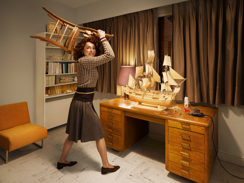 hairstyle, ship, fashion, brown hair, hysterical, young women, electric lamp, furniture, indoors, chair, sailing, women, lighting equipment, clothing, young adult