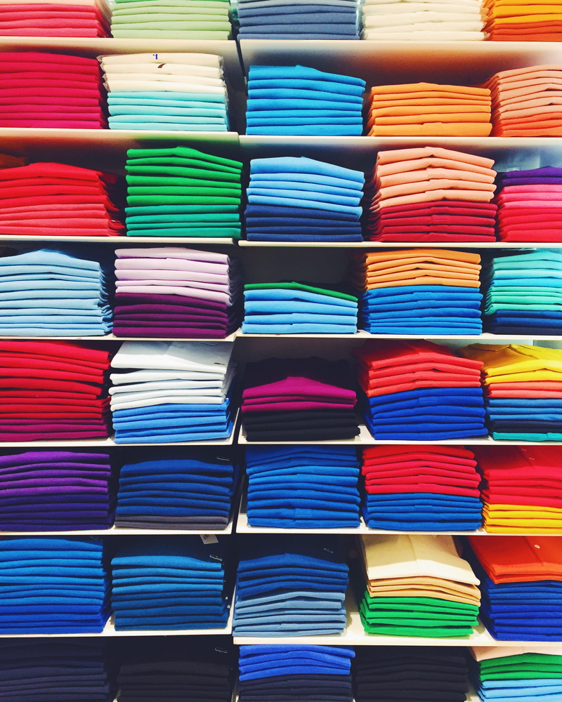 variation, pattern, indoors, benetton, order, for sale, multi colored, scarf, 2K, arrangement, choice, retail, large group of objects, textile, united states