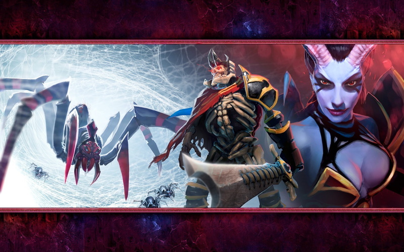 1080P, dota 2 queen of pain skeleton king broodmother