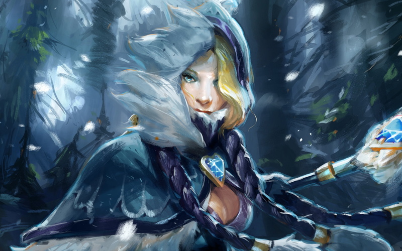 dota, set, 1080P, crystal maiden, games, crystal, snowdrop, maiden
