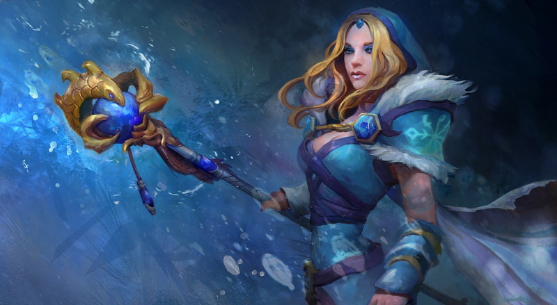 maiden, adult, crystal, clothing, hair, animal wildlife, DotA, young adult, 1080P, beautiful woman, fantasy, one person, dota 2, water, marine, Games