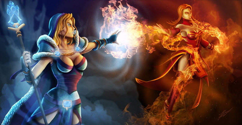  crystal, 1080P, lina, DotA 2, Dota, maiden