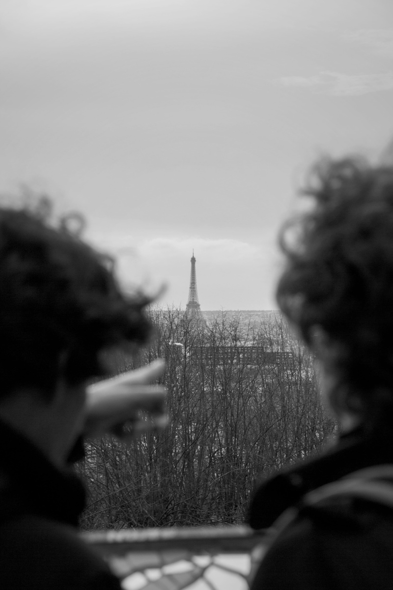 pointing, men, day, architecture, selective focus, eiffel tower, facing, paris, man, eiffel, faceless, tower, real people, over the shoulder view, nature