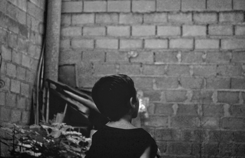 minimal, lifestyles, photo, standing, architecture, near, black, headshot, child, wall - building feature, moment, brick, childhood memory, depression - sadness
