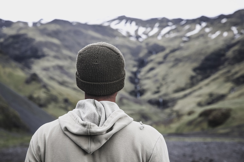 beanie, hat, scenics - nature, white, leisure activity, lifestyles, mountain, focus on foreground, one person, front, clothing, outdoors, headshot, knit hat